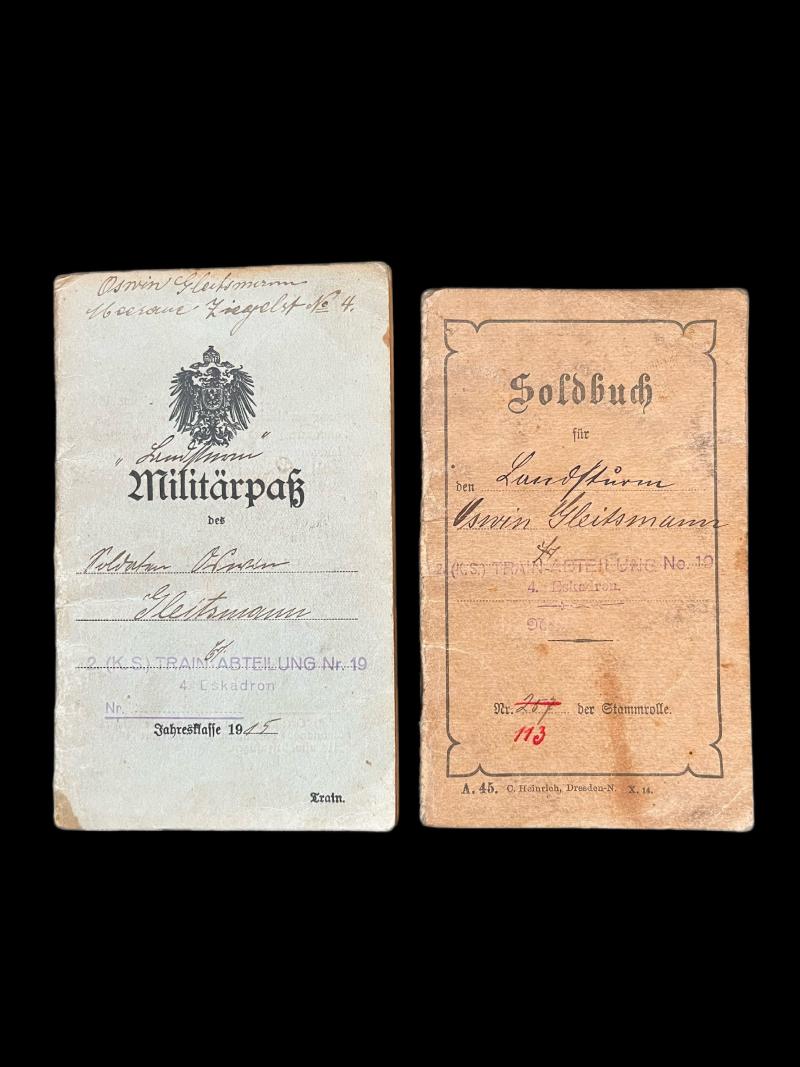 A SET OF WW1 GERMAN SOLDBUCH & MILITARPASS