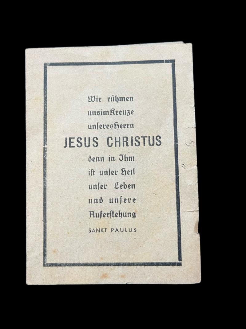 WW2 GERMAN DEATH CARD