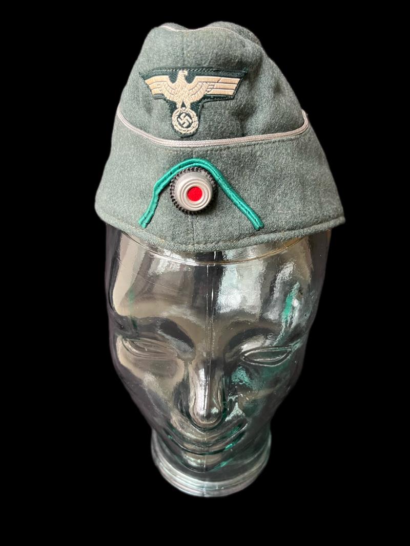 WW2 GERMAN PANZERGRENEDIER OFFICERS M34 SIDE CAP (NAMED HPTM (CAPTAIN) BILSTEIN)