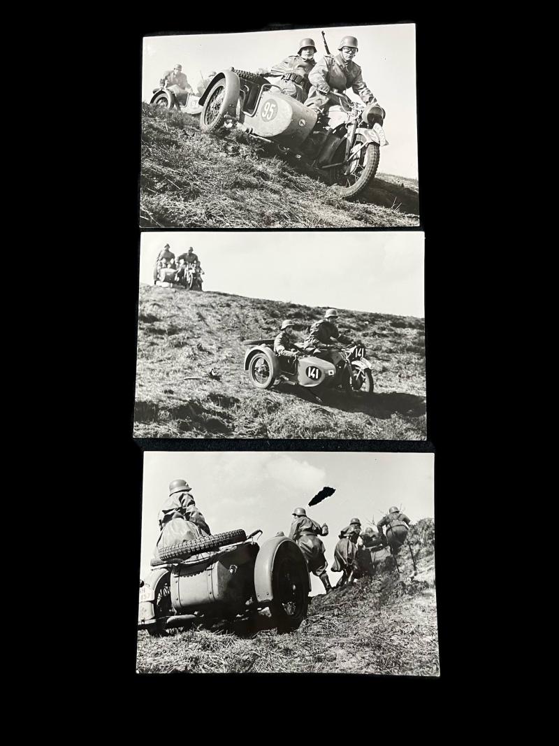 SET OF 3 X 1938 WW2 GERMAN ZUNDAPP RACING PHOTOS