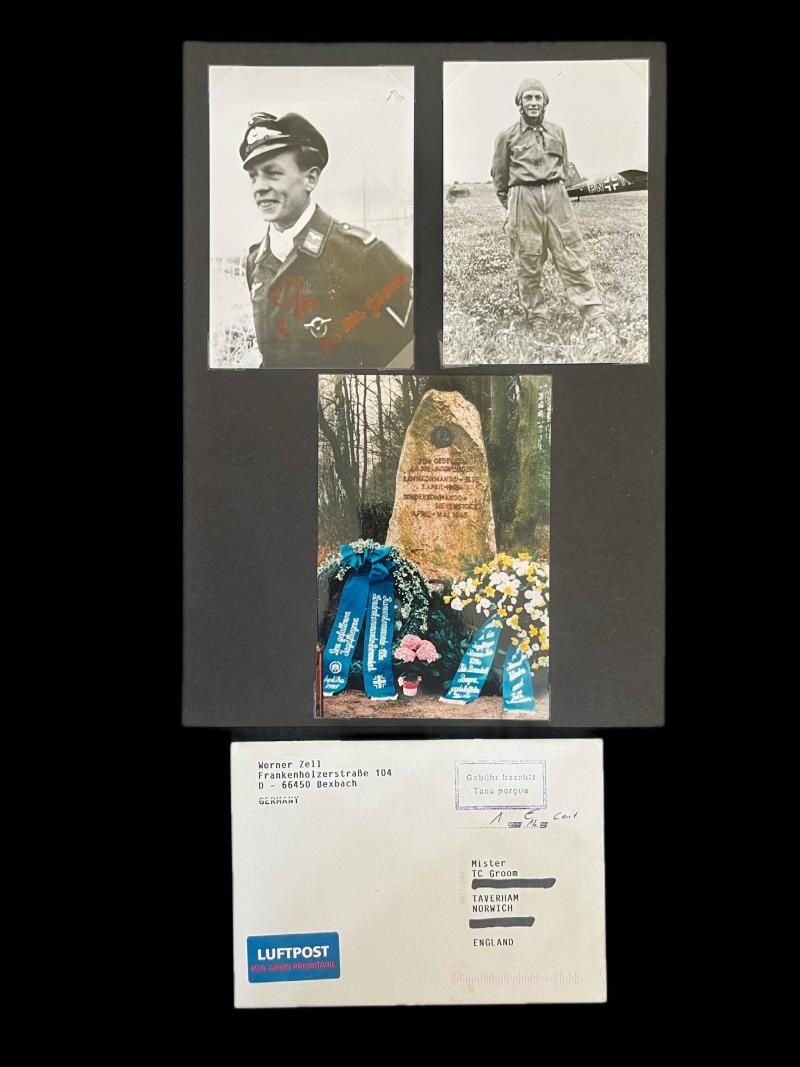 WW2 GERMAN BF-109 PILOTS SIGNATURE AND ENVELOPE