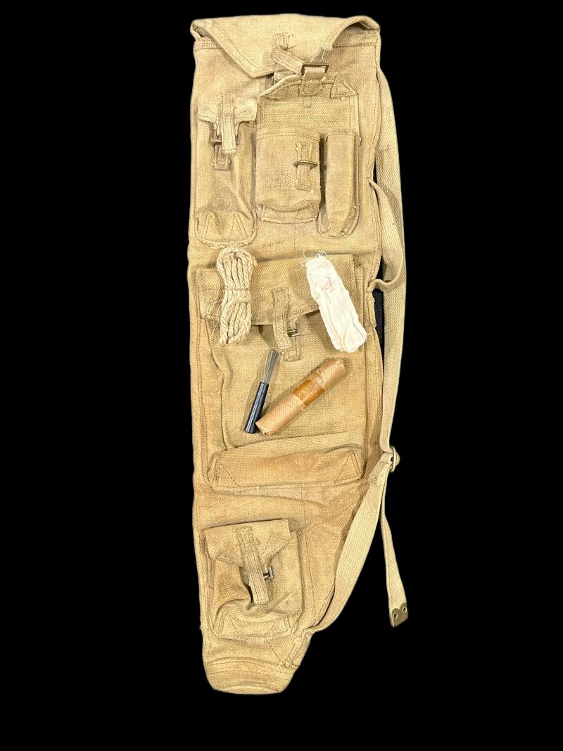 WW2 BRITISH BREN SPARE BARREL BAG WITH ACCESSORIES