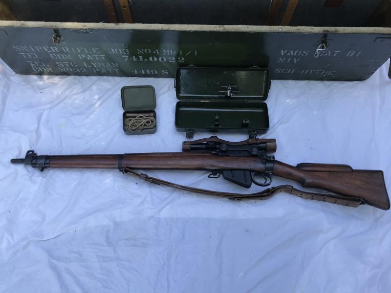 ORIGINAL WW2 LEE ENFIELD NO.4 T SNIPER RIFLE IN CHEST (PRE EU/UK DEACTIVATION)