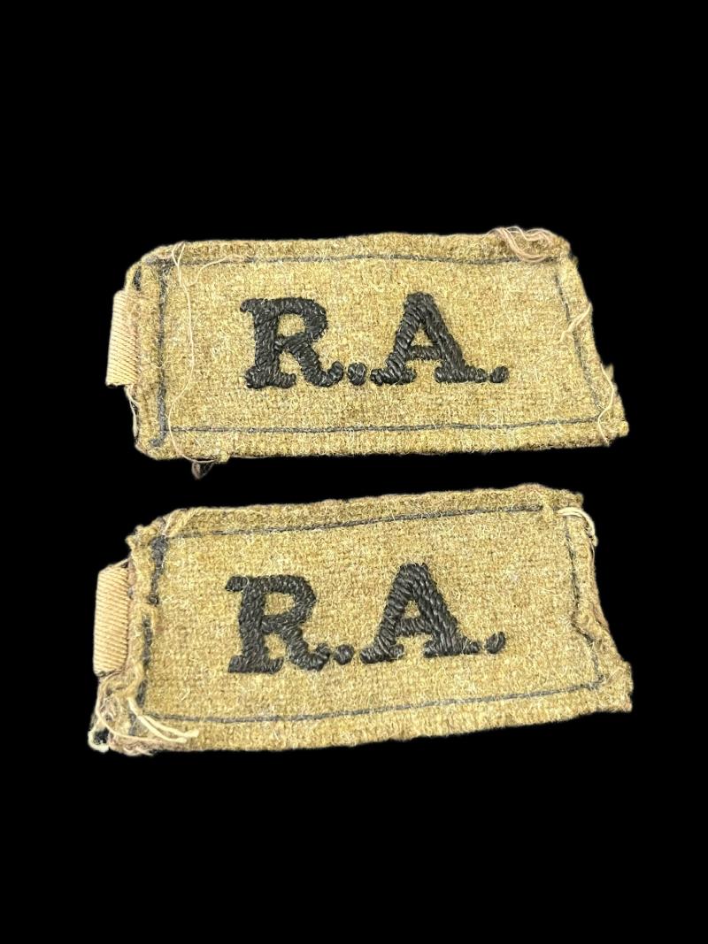 WW2 ROYAL ARTILLERY SLIP ON TITLE PATCHES