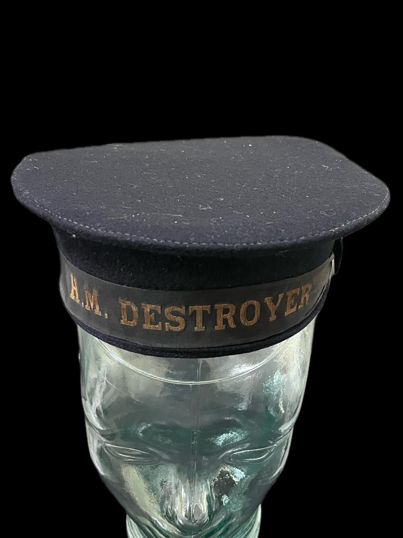 WW2 ROYAL NAVY H.M. DESTROYER OTHER RANKS CAP