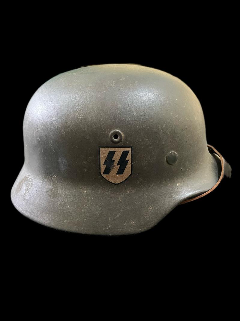 RARE WW2 GERMAN SS SINGLE DECAL M40 HELMET