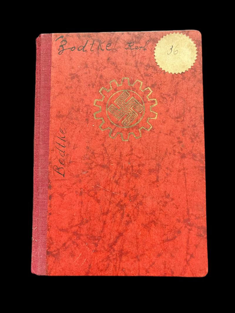 THE GERMAN LABOUR FRONT MEMBERSHIP BOOK
