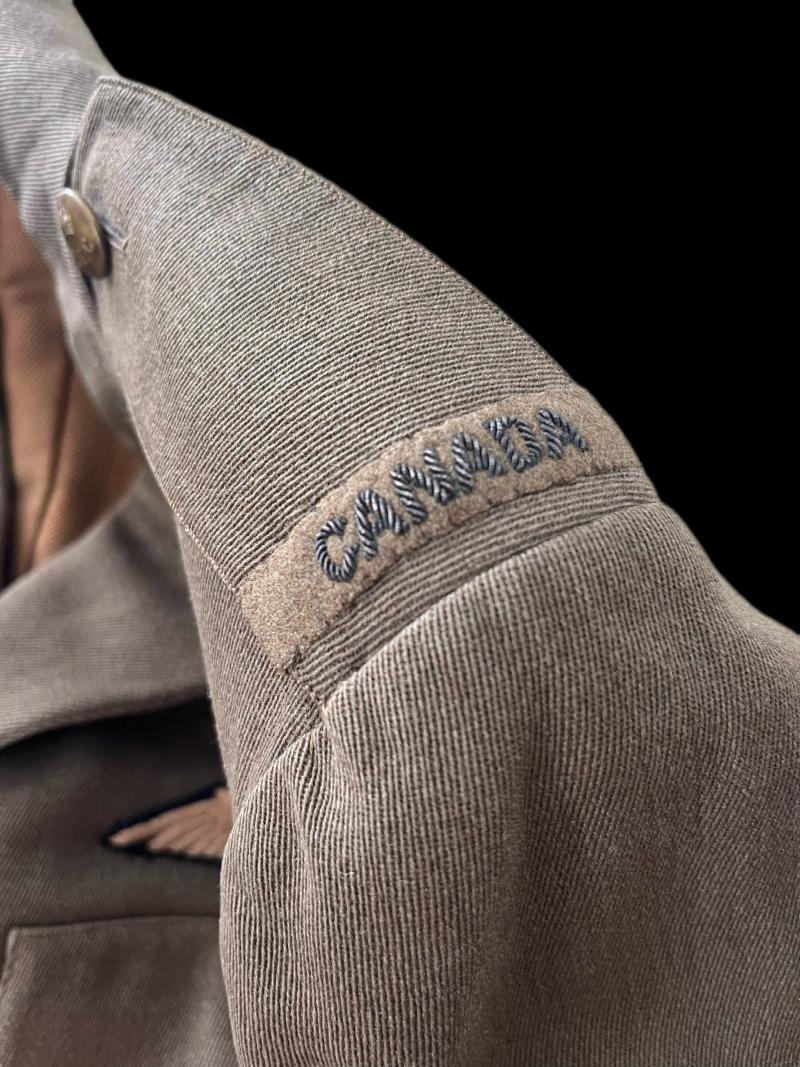 RARE WW1 CANADIAN RFC (ROYAL FLYING CORP) CUFF RANK TUNIC (NAMED) (WITH HISTORY)