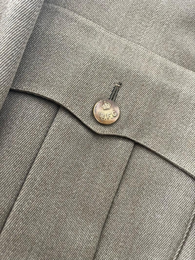 RARE WW1 CANADIAN RFC (ROYAL FLYING CORP) CUFF RANK TUNIC (NAMED) (WITH HISTORY)