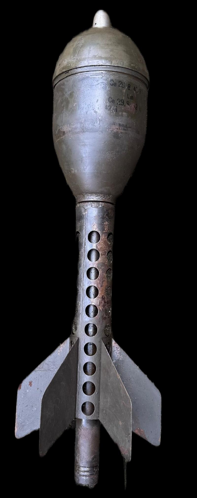 WW2 GERMAN 3.7CM STIELGRANATE 41 FOR THE 3.7CM PAK CANNON.