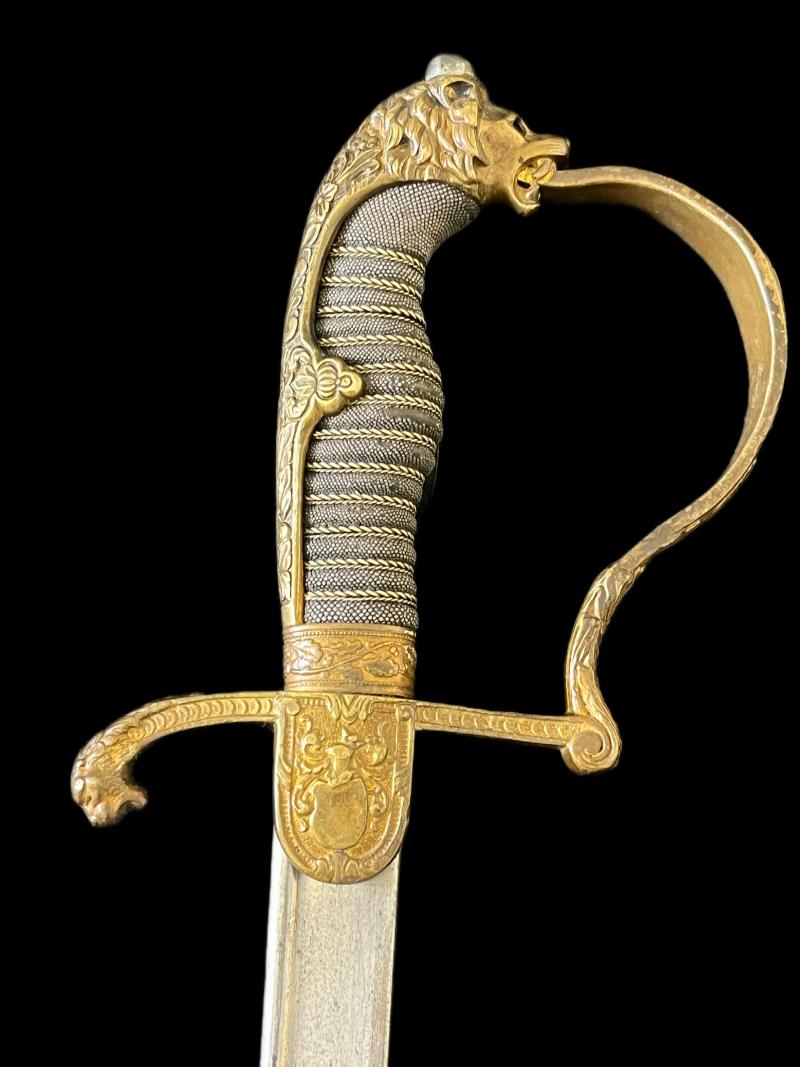 PRE WW1/WW1 GERMAN LION HEAD OFFICER'S SWORD (EISENHAUER)