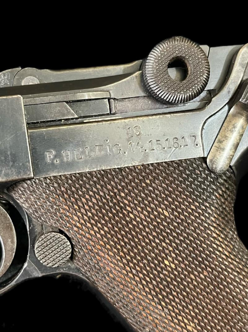 RARE DEACTIVATED EARLY WW1 1908 GERMAN MILITARY ISSUE LUGER PISTOL (NAMED) (NEW EU DEACTIVATION)