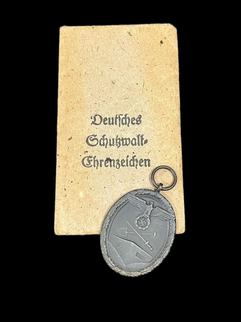 WW2 GERMAN WEST WALL MEDAL WITH ORIGINAL PACKAGE