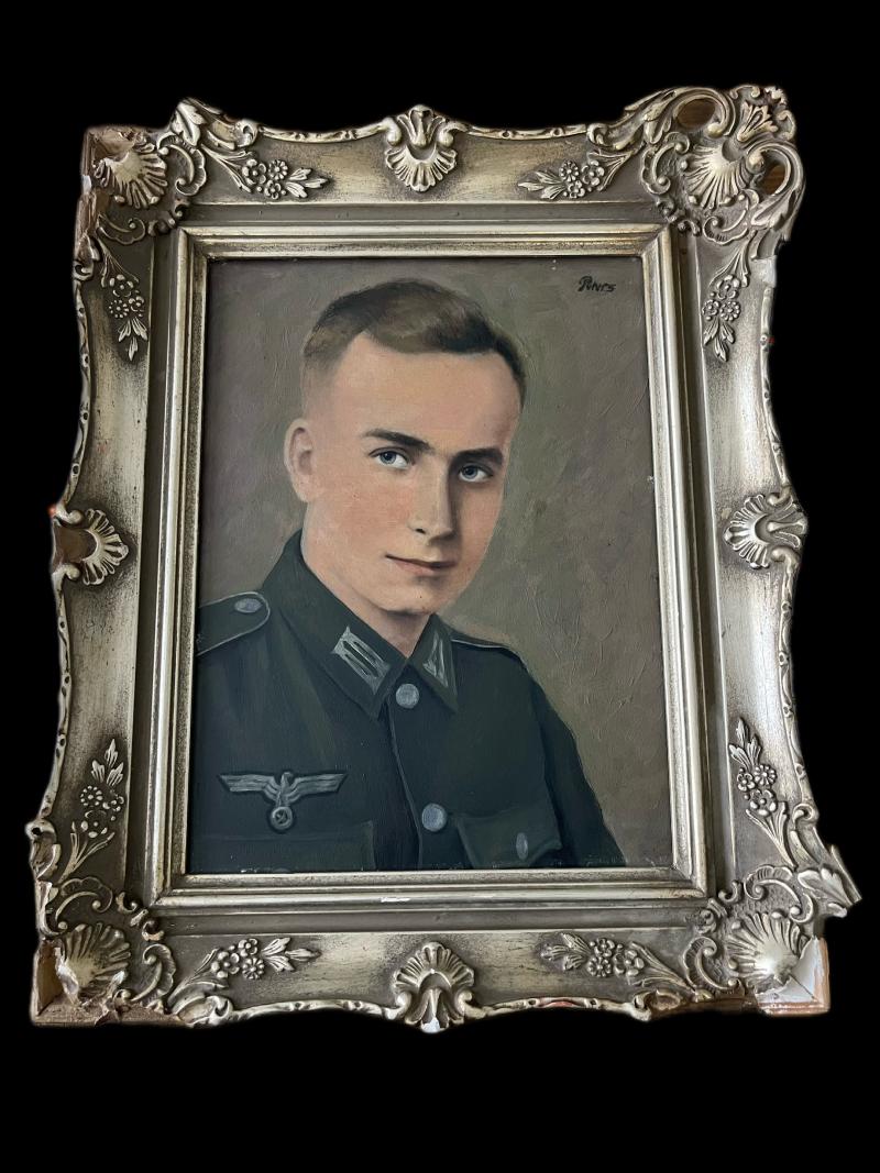 WW2 GERMAN PAINTING OF A WEHRMACHT SOLDIER