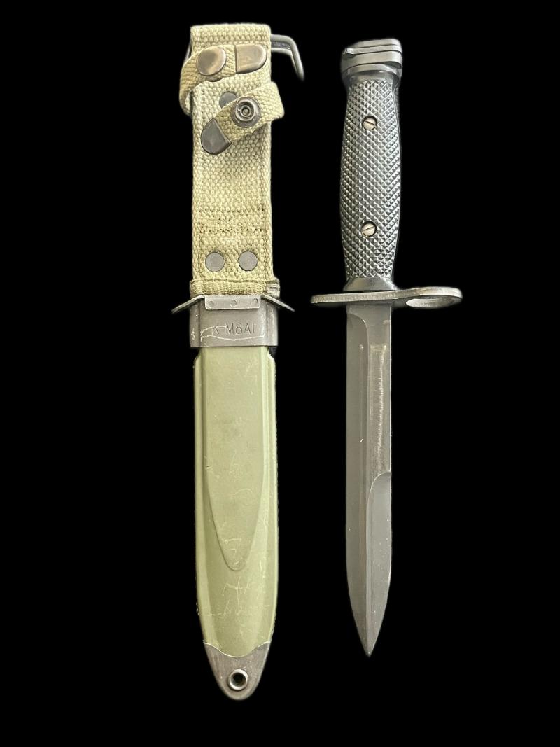 U.S KOREAN WAR M7 BAYONET IN SCABBARD