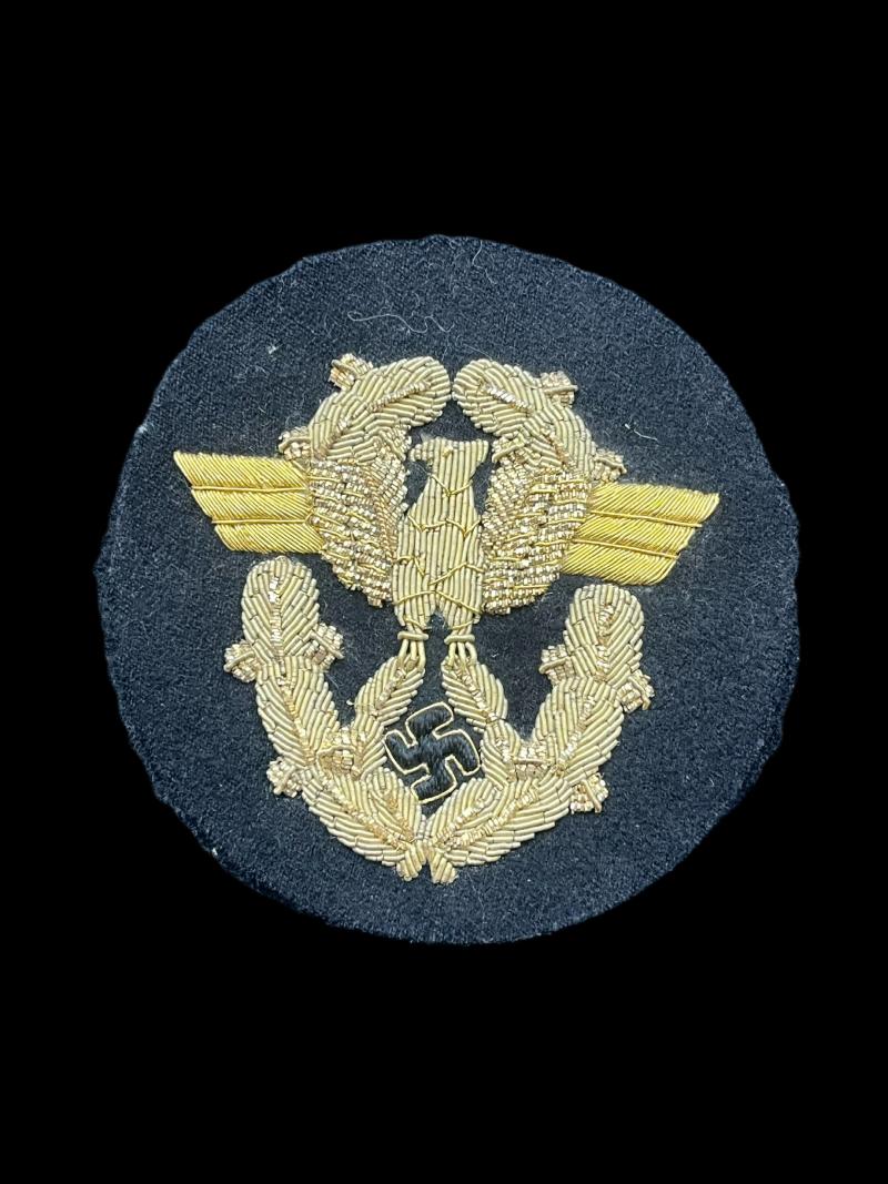 WW2 GERMAN POLICE GENERAL'S SLEEVE PATCH EAGLE FOR PANZER UNIT