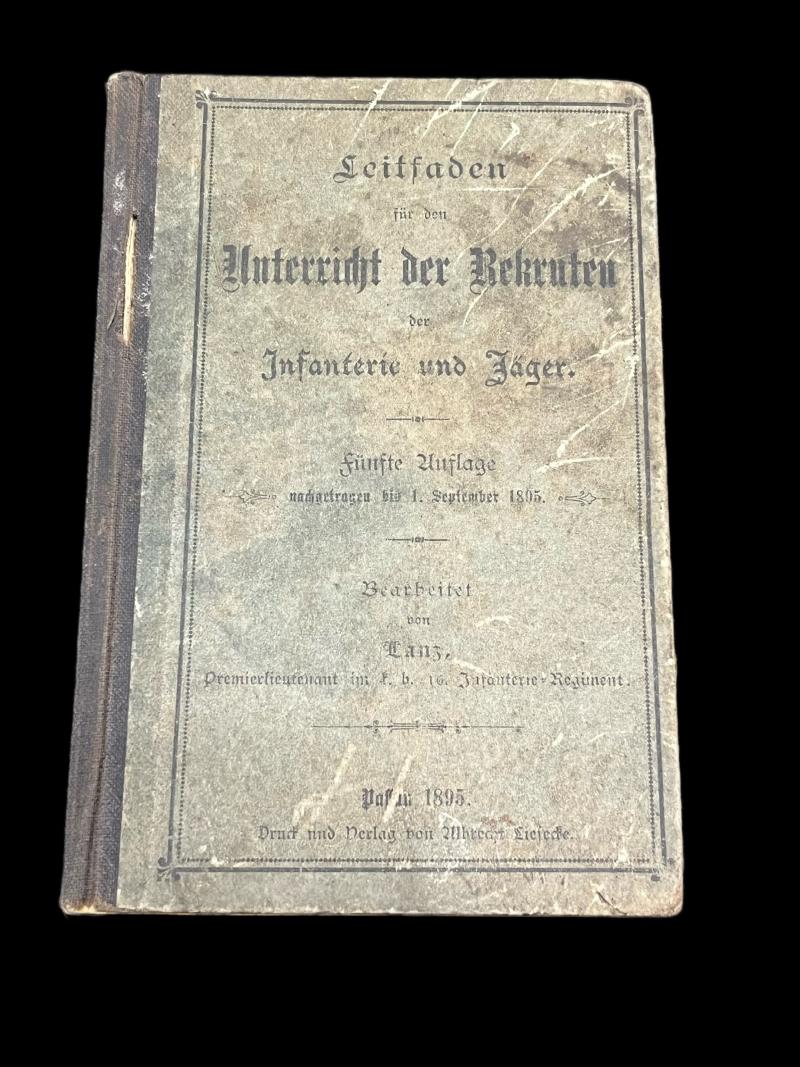 1895 GERMAN 5TH EDITION GERMAN MILITARY TRAINING MANUAL