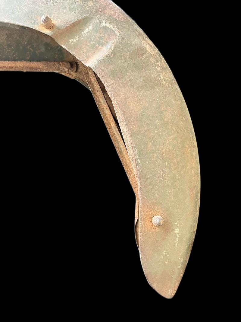WW2 GERMAN MOTORCYCLE WHEEL GUARD FROM NORMANDY (DEAD MAN'S CORNER)