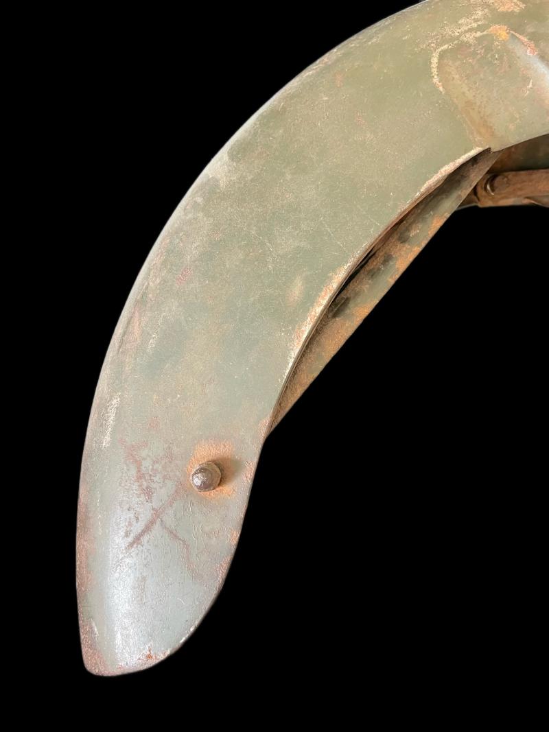 WW2 GERMAN MOTORCYCLE WHEEL GUARD FROM NORMANDY (DEAD MAN'S CORNER)