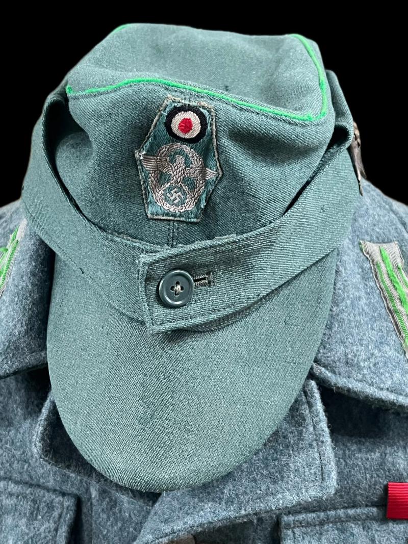 WW2 GERMAN M44 POLICE MOUNTAIN REGIMENT TUNIC & POLICE MOUNTAIN CAP
