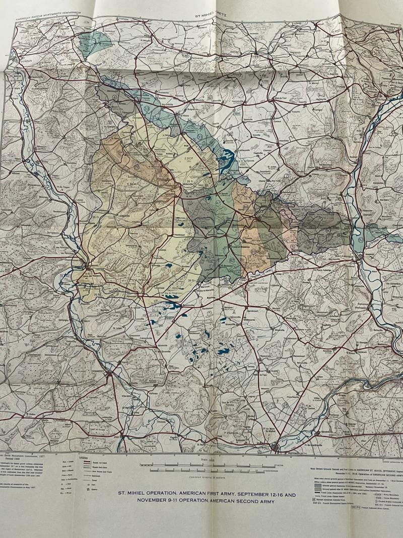 REPORT OF THE COMMISSION ON MASSACHUSETTS PART IN THE WORLD WAR HISTORY & 3 X WW1 MAPS (HARD COVER)