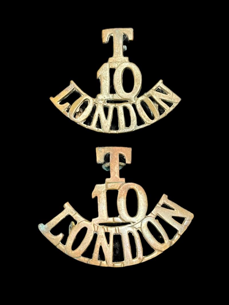 WW1 10TH TERRITORIAL LONDON REGIMENT SHOULDER BADGES