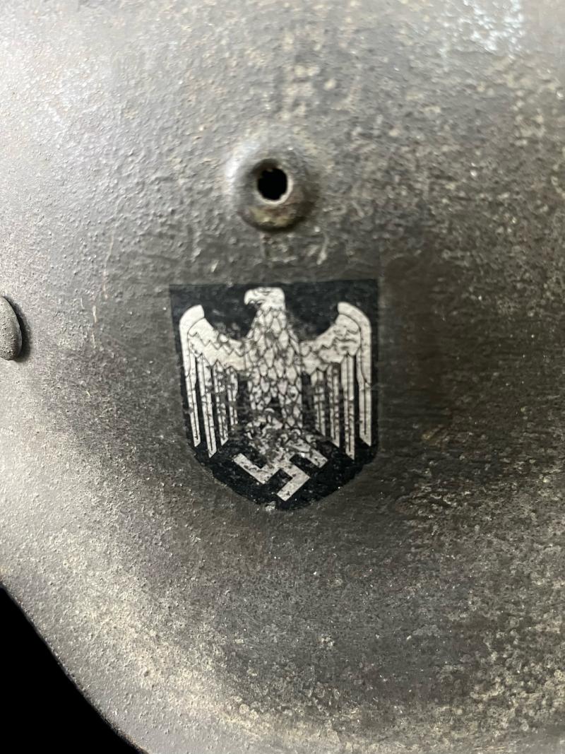 (WAS £1150) WW2 GERMAN SINGLE DECAL M42 HELMET