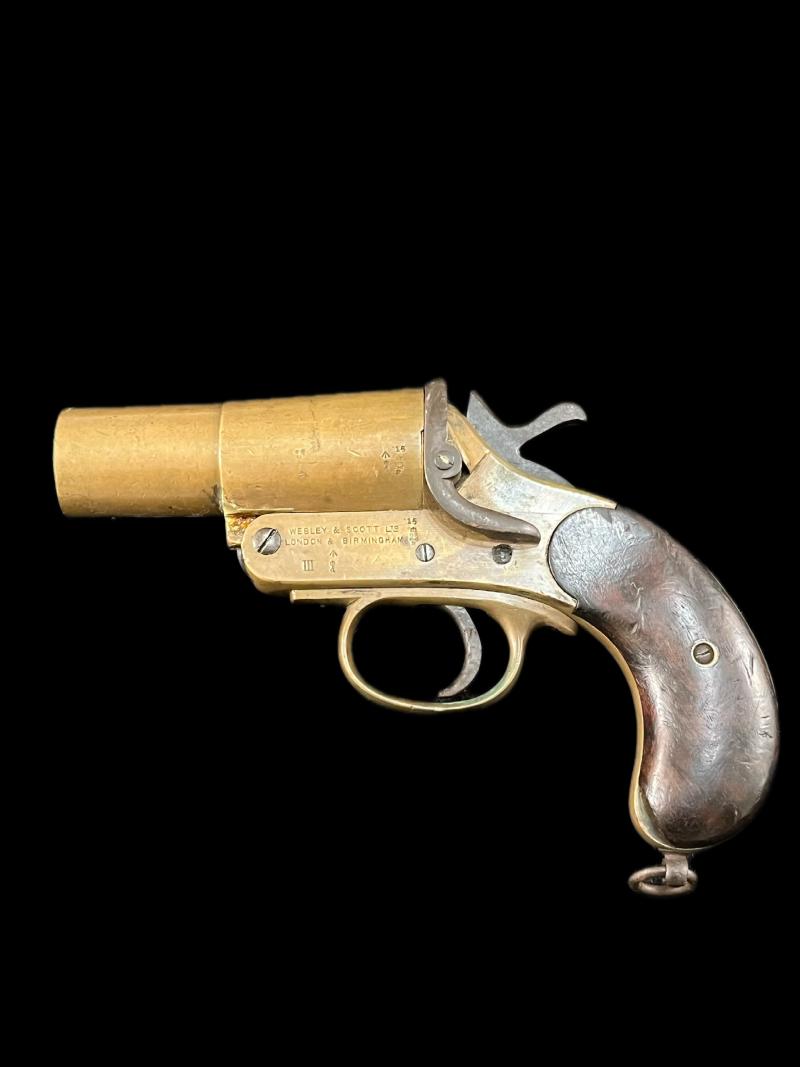 DEACTIVATED WW1 BRITISH WEBLEY & SCOTT MK.III FLARE PISTOL (UK DEACTIVATION)