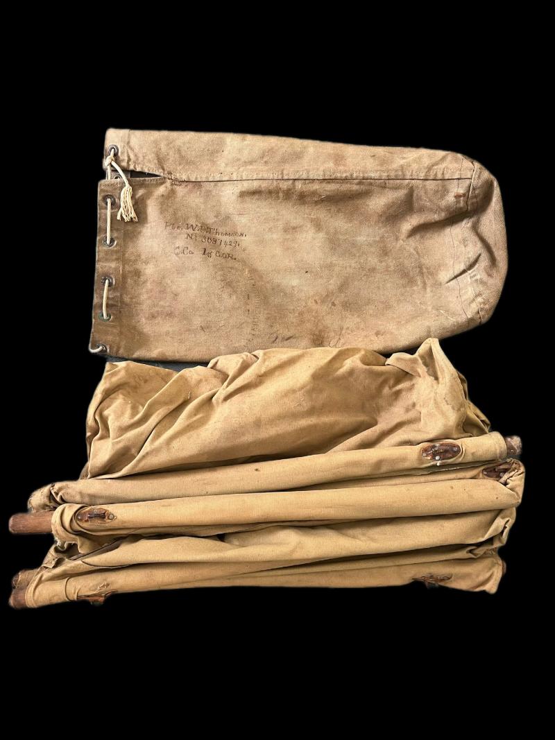 WW1 U.S. CAMP BED AND CARRY BAG (NAMED)