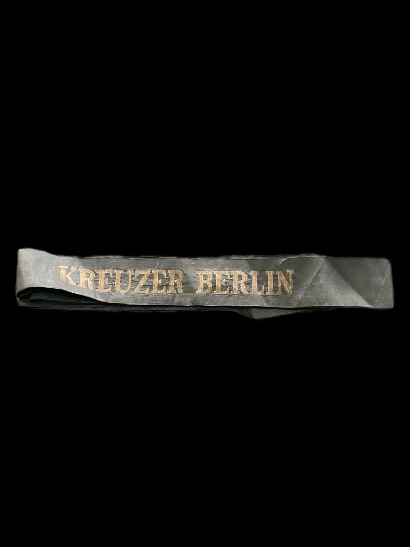 WW2 GERMAN KRIEGSMARINE KREUZER BERLIN CAP TALLY