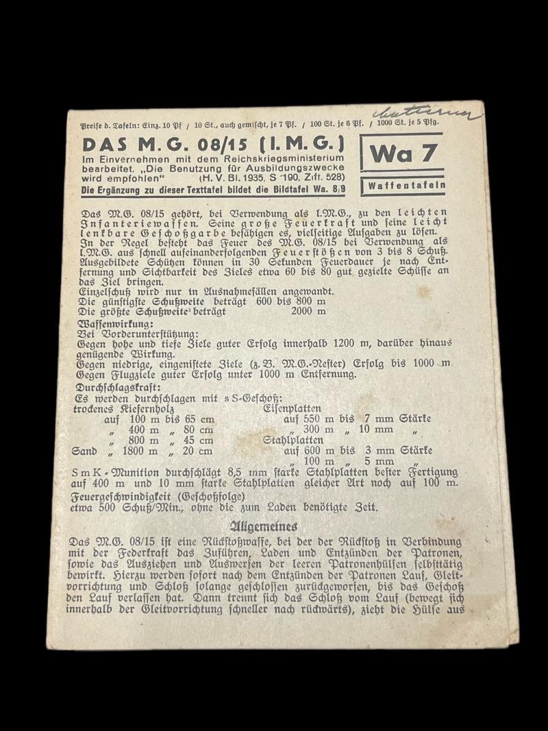 DAS MG08/15 WA7 INSTRUCTION FLYER