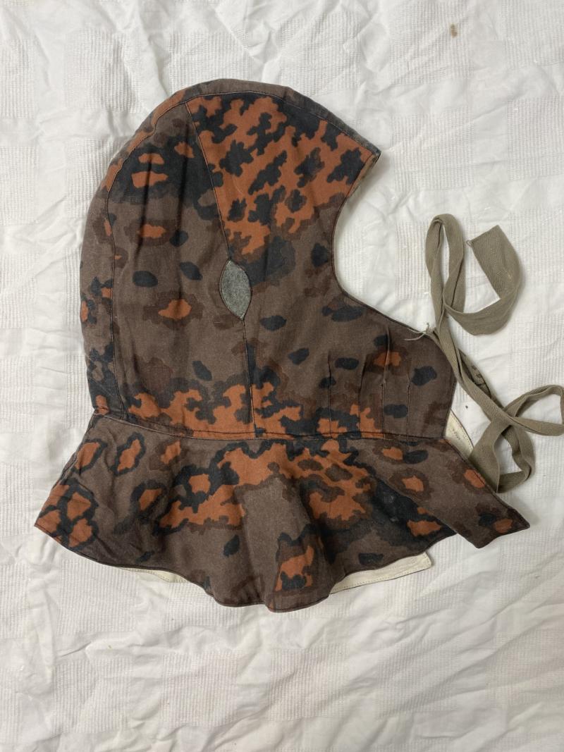 WW2 GERMAN WAFFEN SS AUTUMN PATTERN REVERSIBLE CAMOUFLAGE HOOD
