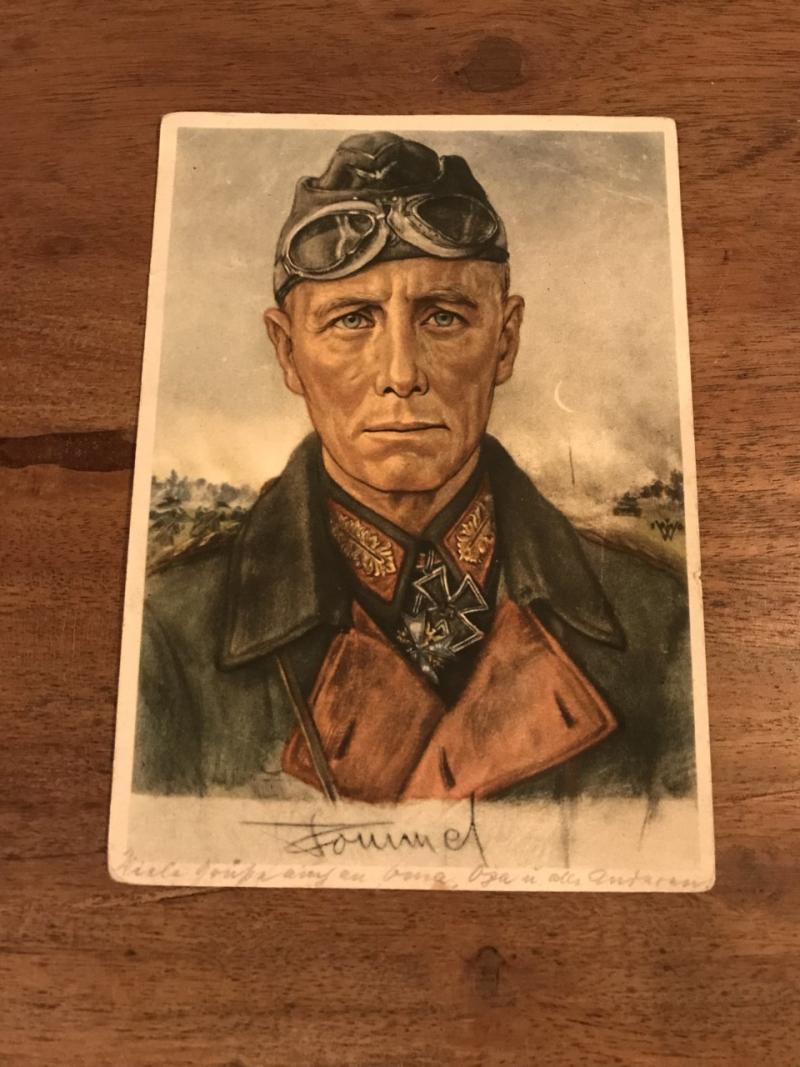 WW2 GERMAN GENERAL FIELD MARSHALL ROMMEL POSTCARD