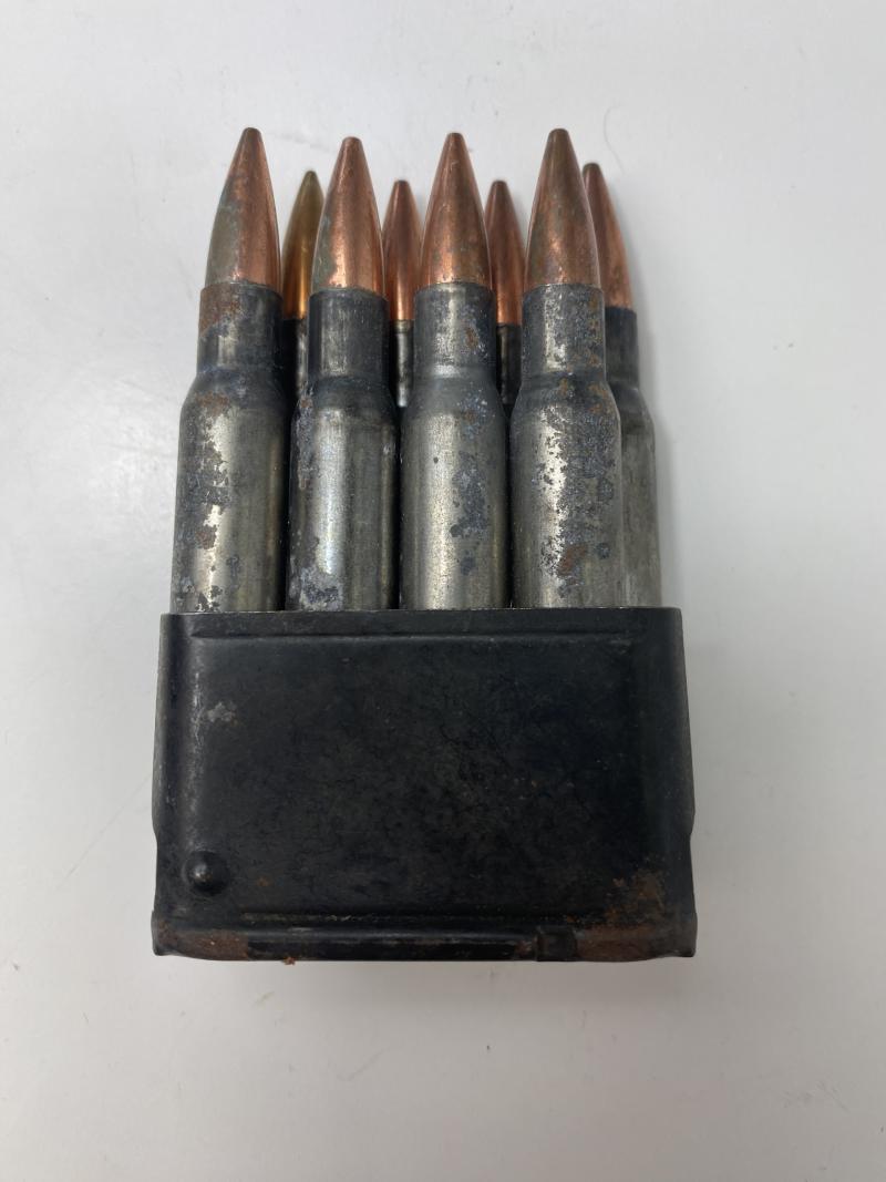 8 X .30-06 TRAINING ROUNDS IN A M1 GARAND CLIP