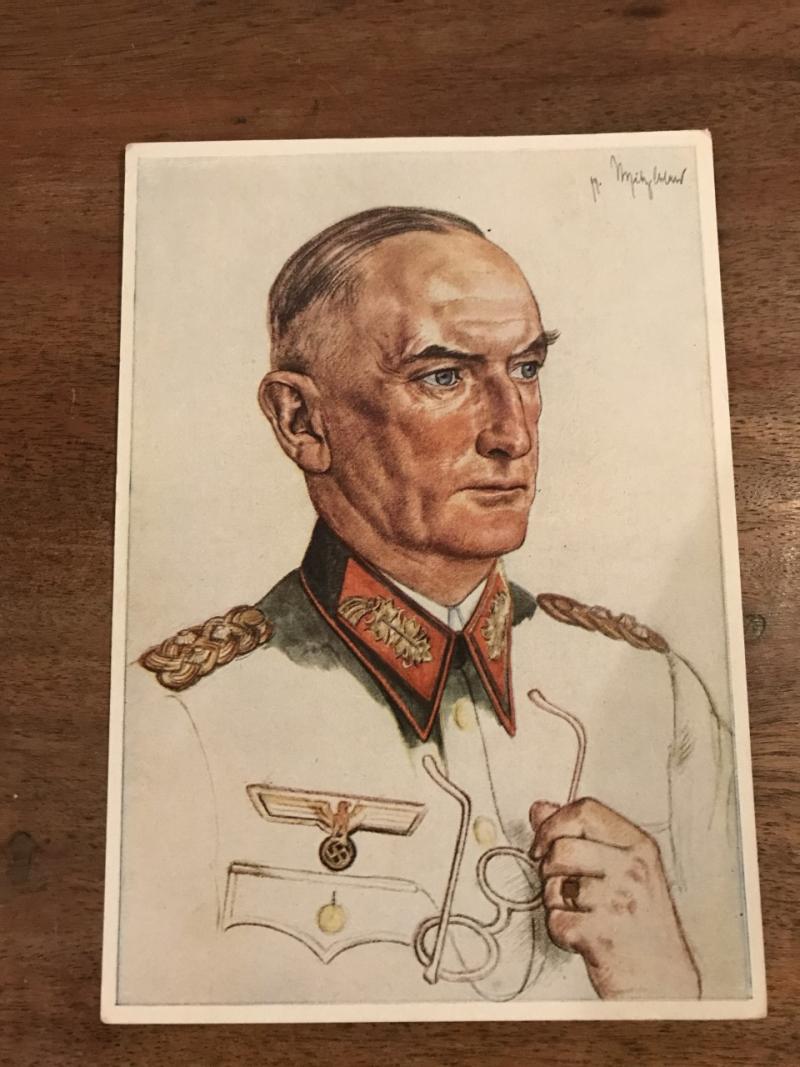 WW2 GENERALOBERST WIZLEBEN POST CARD