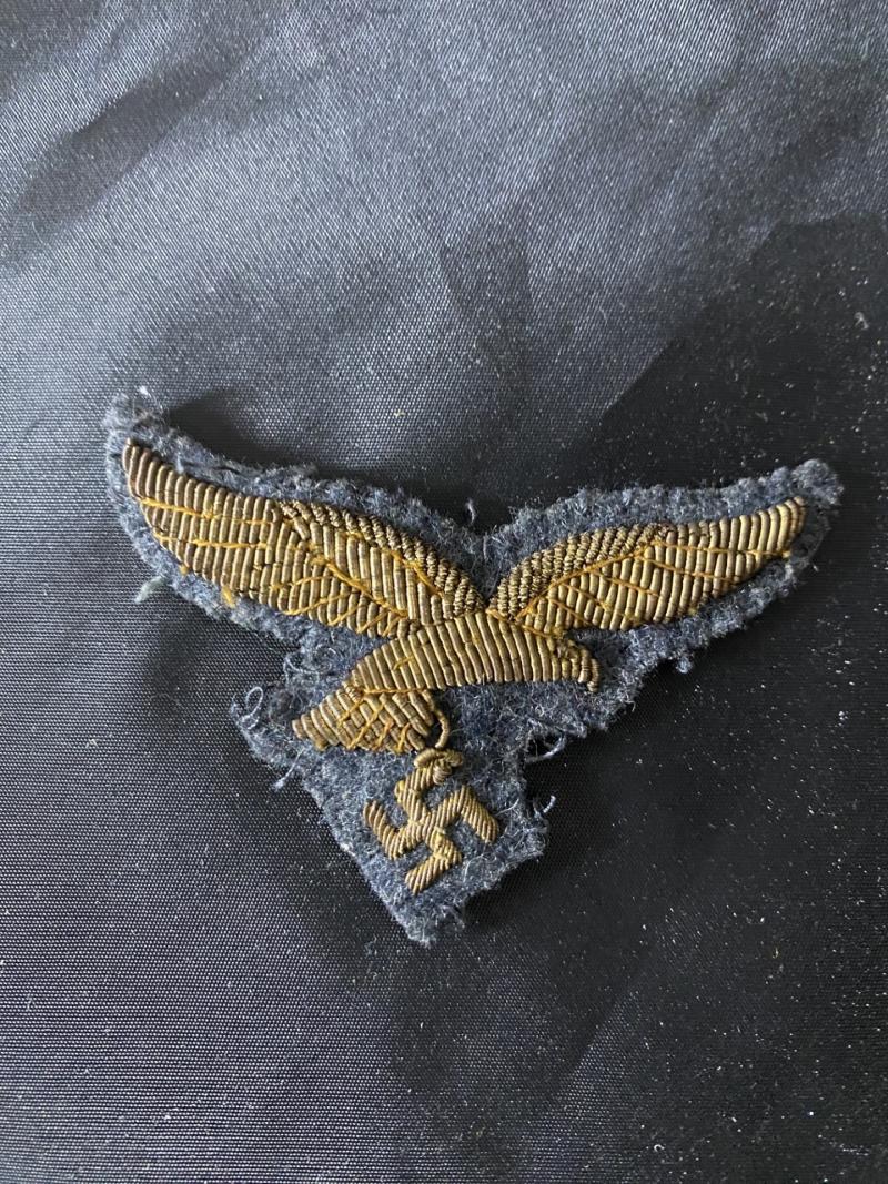 WW2 GERMAN LUFTWAFFE GENERAL'S GOLD BULLION BREAST EAGLE