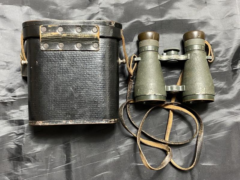 WW1 GERMAN EMIL BUSCH A-G RATHENOW, FERNGLAS 08, MILITARY BINOCULARS WITH MATCHING CASE