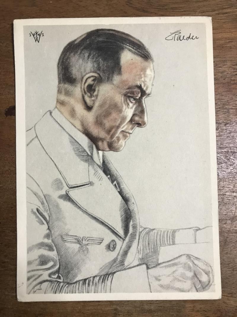 POSTCARD OF GRAND ADMIRAL RAEDER