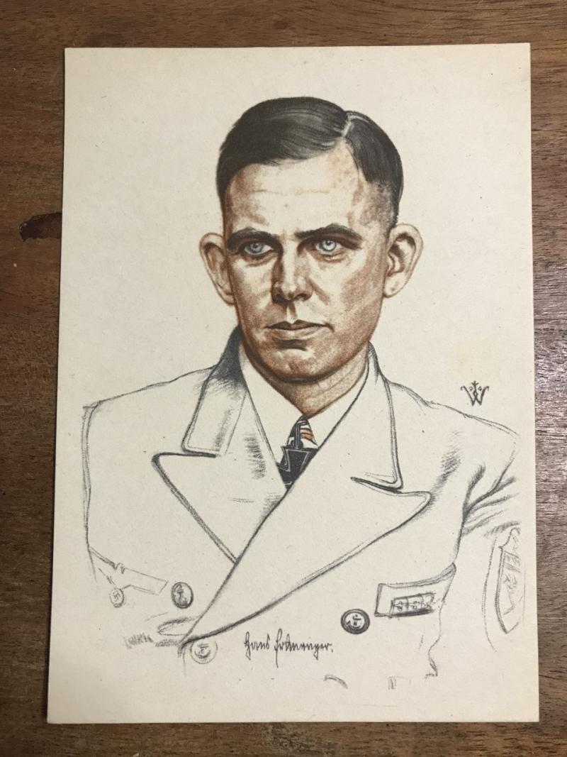 POSTCARD OF FRIGATE CAPTAIN HANS ERDMENGER