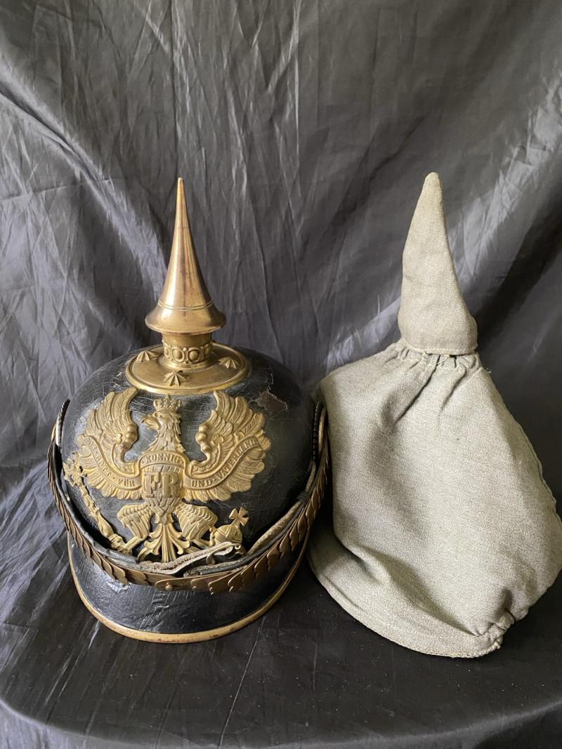 WW1 GERMAN/PRUSSIAN OFFICER'S PICKELHAUBE WITH COVER