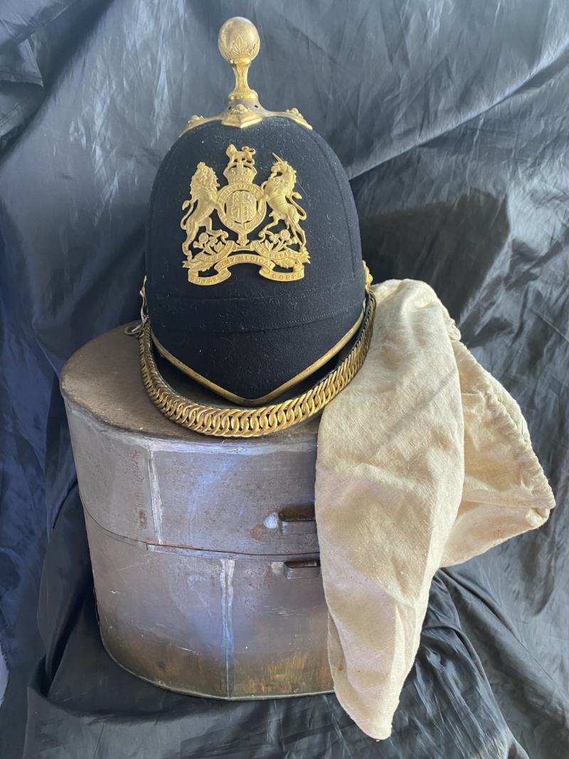 (WAS £795) BRITISH ROYAL MEDICAL CORP HAWKES & BLUE CLOTH HELMET
