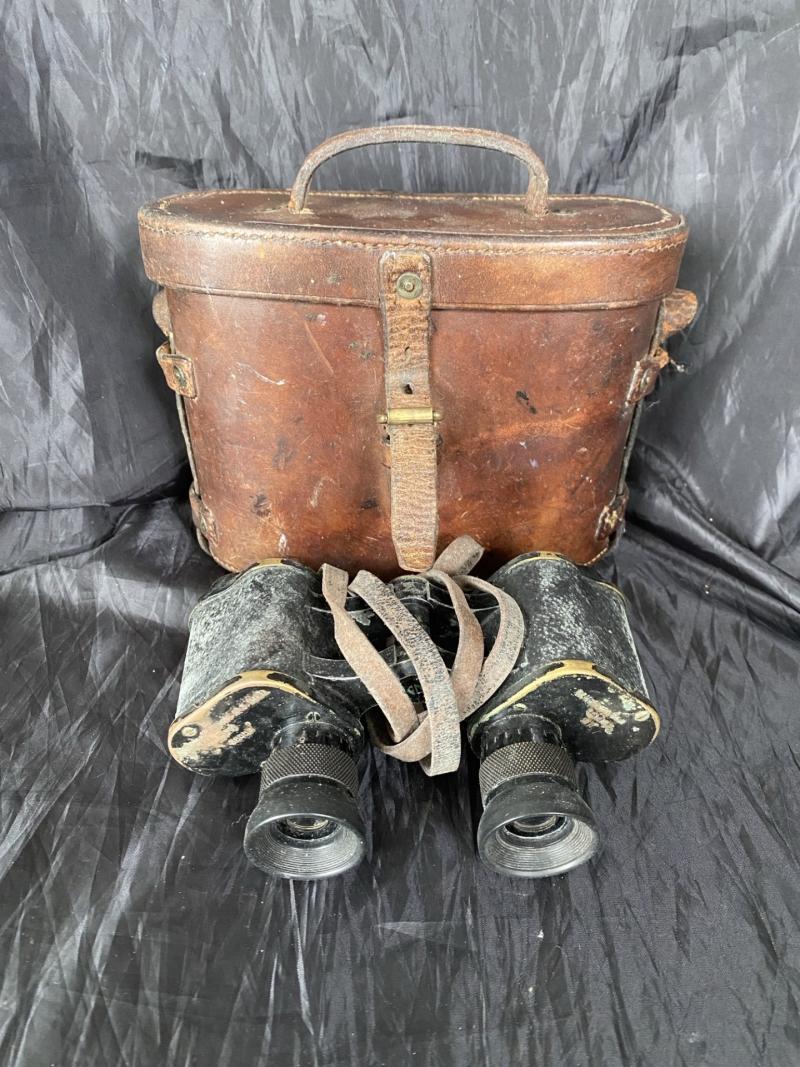 WW1 BRITISH 1917 W.WATSON & SON BINOCULARS IN CASE