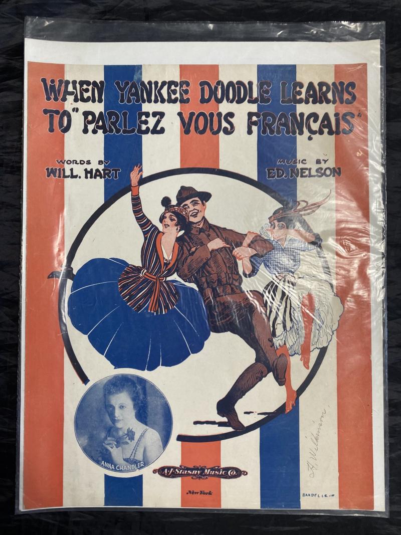 WHEN YANKEE DOODLE LEARNS TO PARLEZ VOUS FRANCAIS SONG SHEET