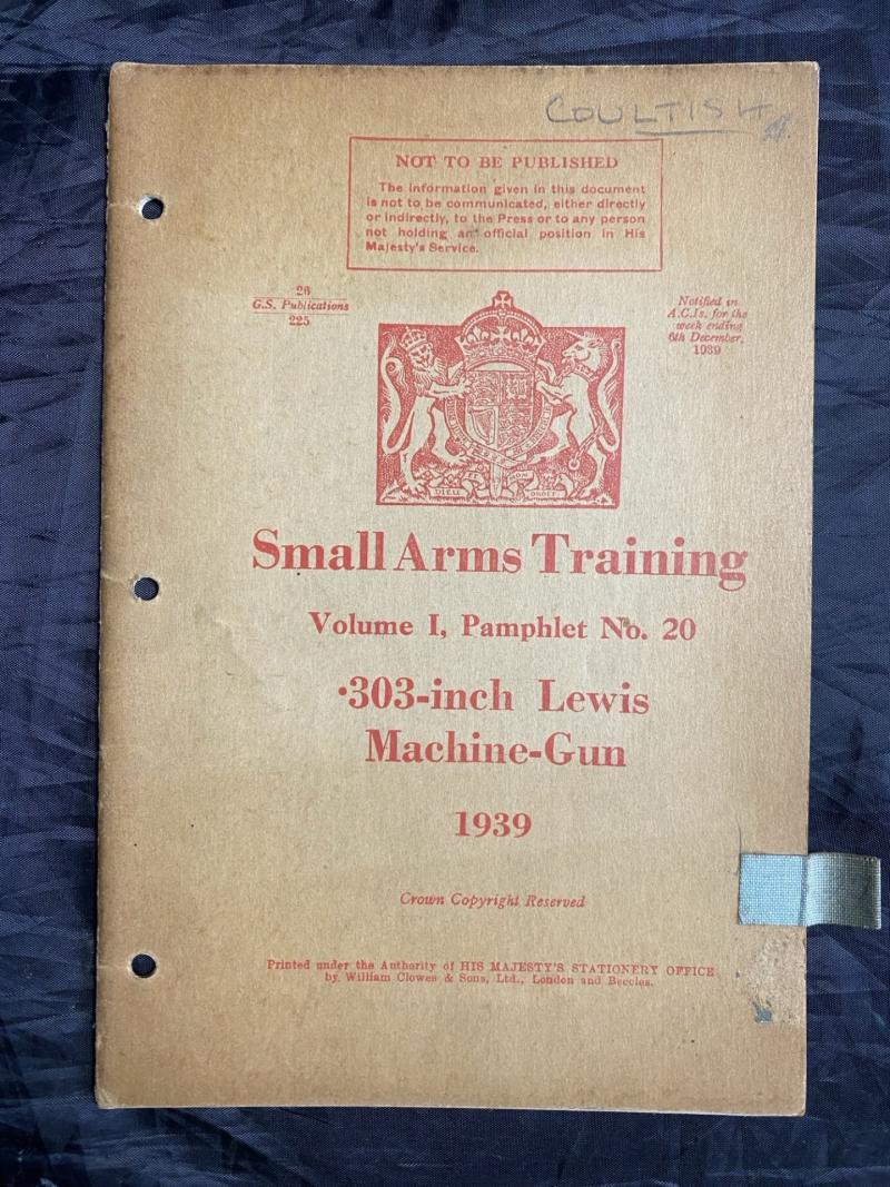 SMALL ARMS TRAINING .303 LEWIS MACHINE-GUN 1939