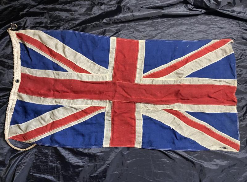 WW1 1914 BRITISH UNION JACK FLAG (UNIT MARKED)