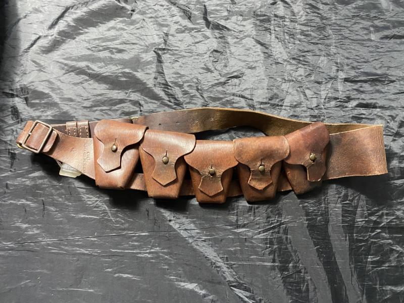 WW1 BRITISH 1918 DATED BALTIC LEATHER 50RD .303 BANDOLIER