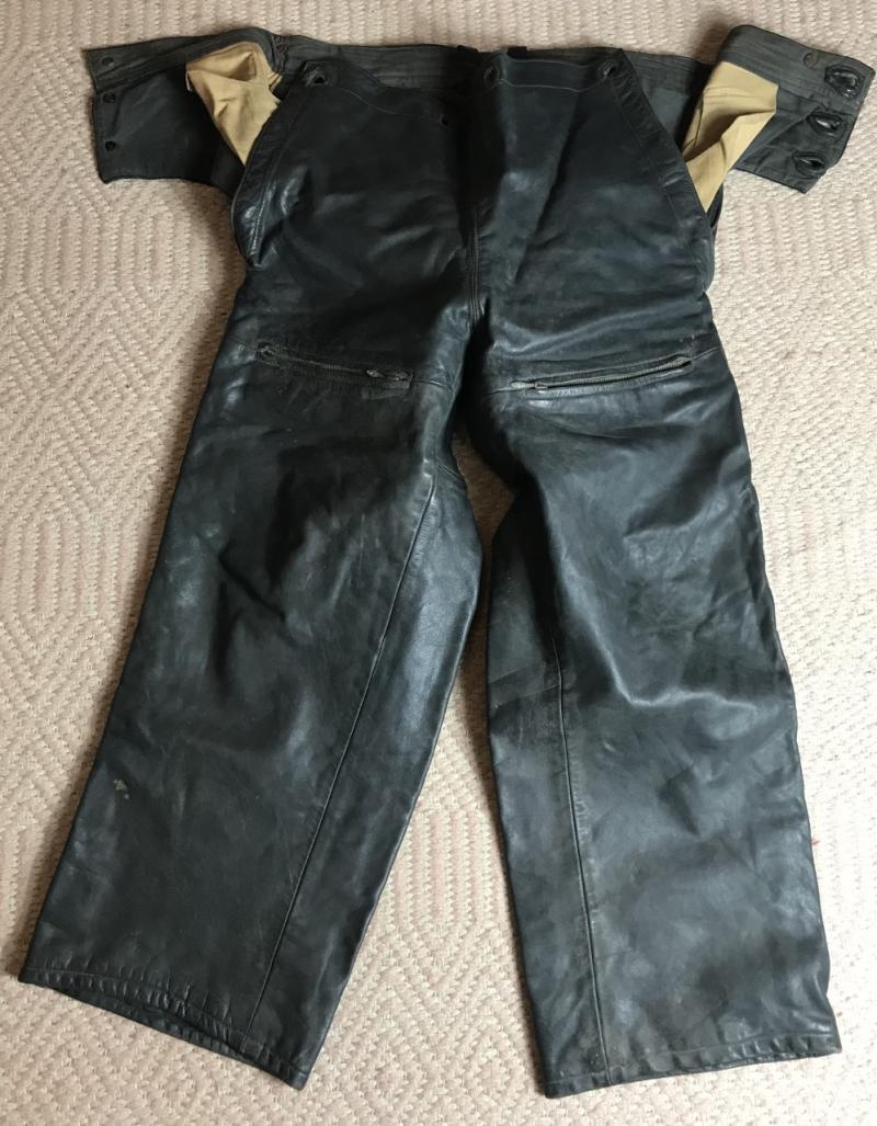 WW2 GERMAN KRIEGSMARINE U-BOAT LEATHER DECK TROUSERS