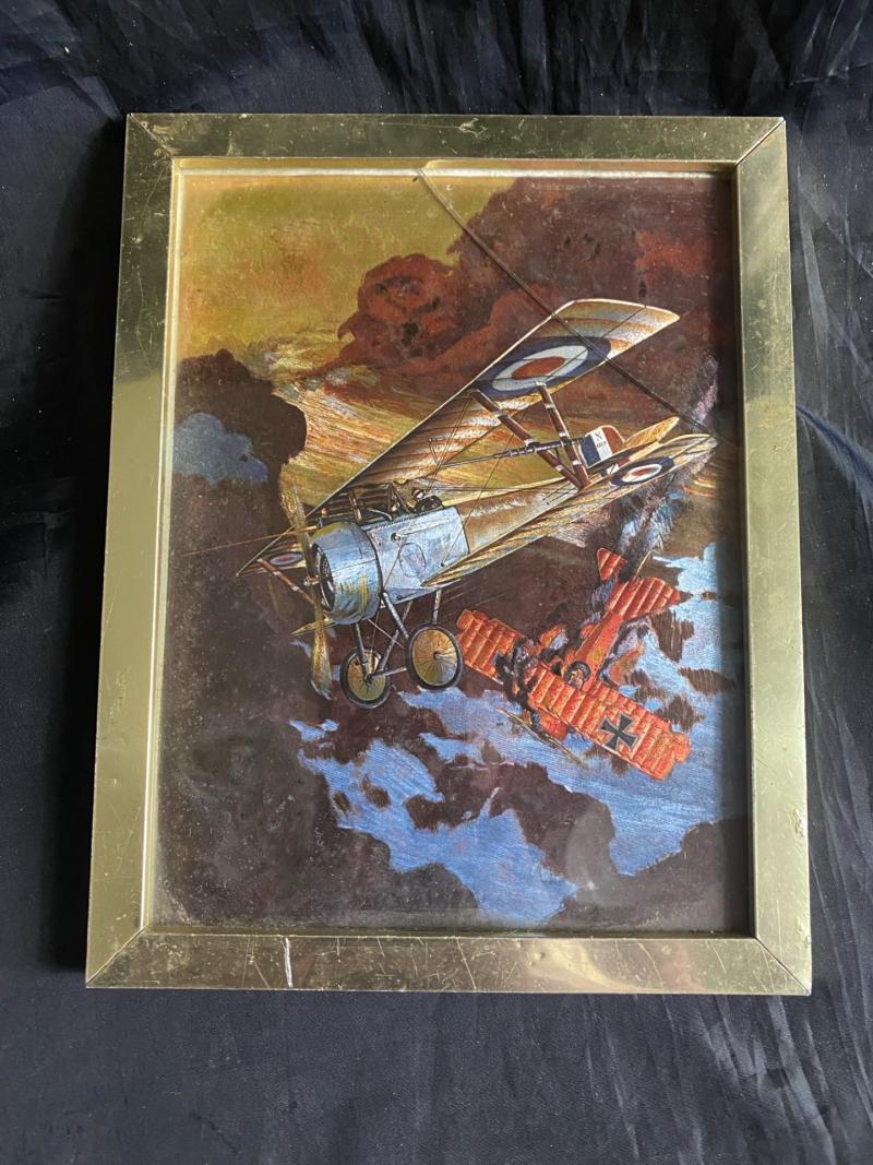 IRIDESCENT IMAGE OF A DOG FIGHT THOUGHT TO BE IN SILK