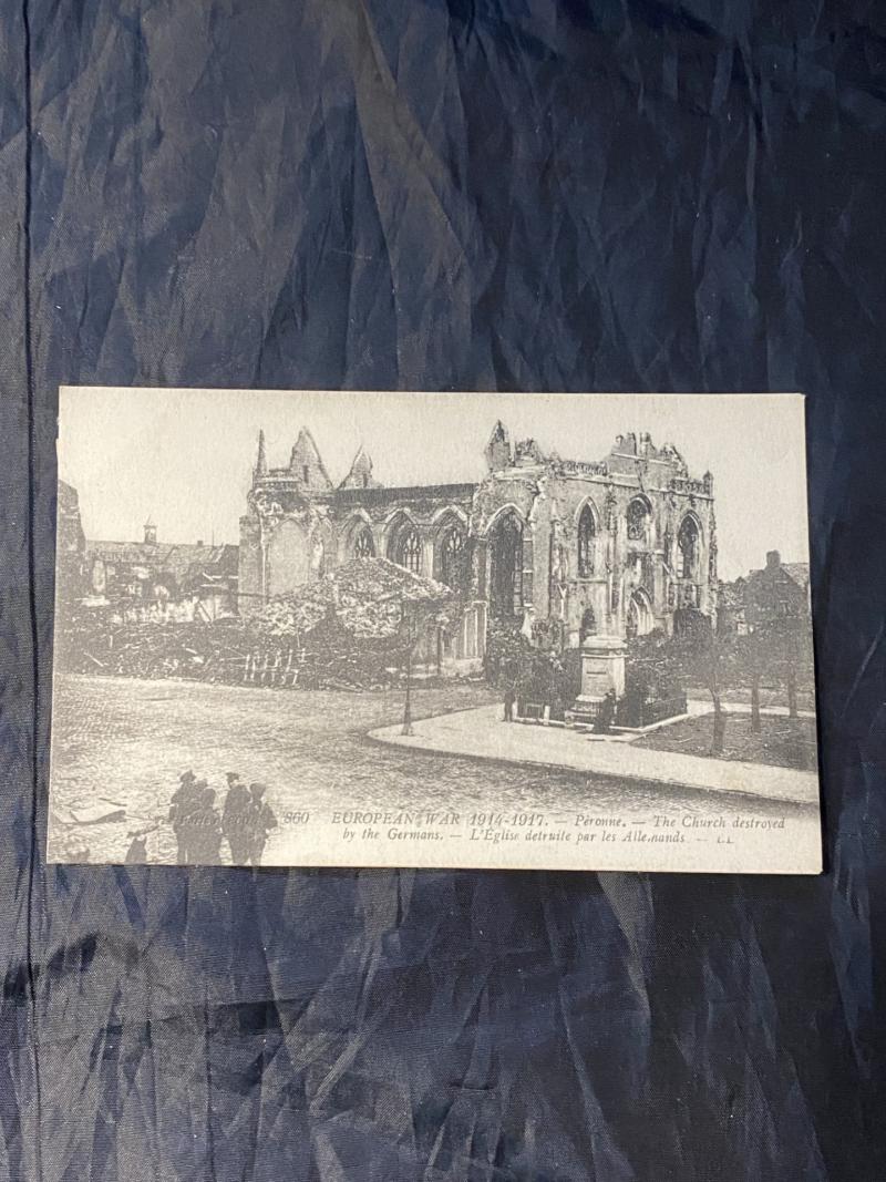 WW1 POSTCARD OF THE CHURCH RUINS