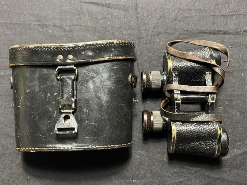 WW2 GERMAN HEER DIENSTGLSAS 6X30 BINOCULARS IN CASE